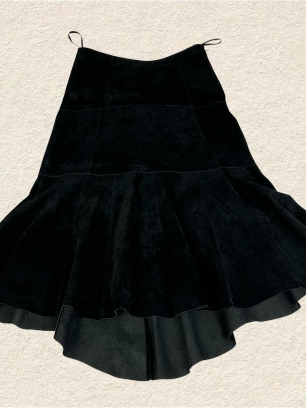 NWT black leather suede midi skirt from cabi